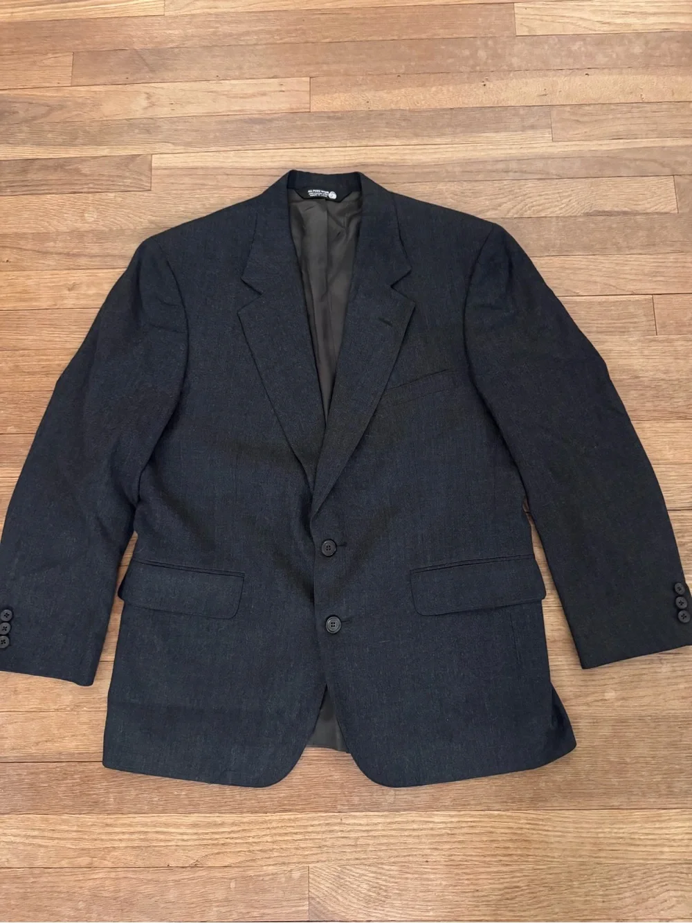 Planteen & Krogh Men's Charcoal Gray Wool Blazer - Size 38S  b16